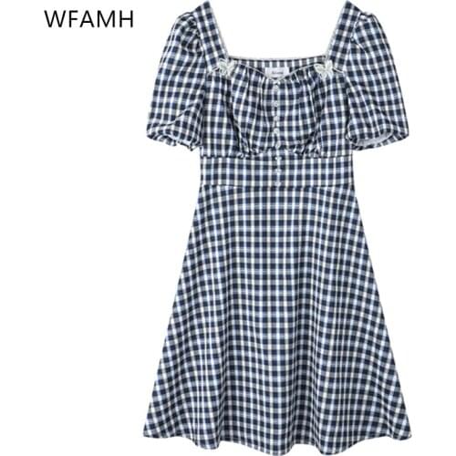 Модные платья в клетку Wfamh China At AliExpress