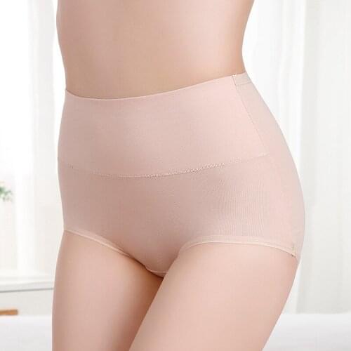 Plus size women cotton underwear sexy soft comfortable briefs belly lift hip high waist panties women underpant