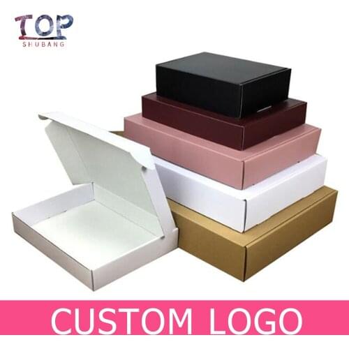 100Pcs Custom Printing Brand Logo 5Color Packaging Folding Carton Fit For Clothes Scarf, Dress Packaging And Printing Trade Mark