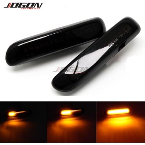 2pcs Smoked Black Led Dynamic Turn Signal Light Side Fender Marker Sequential Indicator Lamp Trim For BMW 3 Series E46 1997-2001