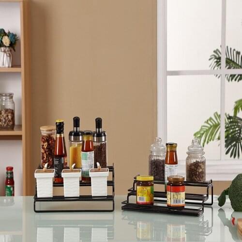 2 Pcs/set 3-Layer Kitchen Seasoning Jar Storage Rack Bathroom Cosmetics Organizing Shelves Balcony Flower and Grass Pallet