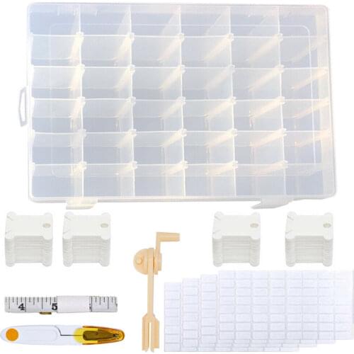 36 Grids Embroidery Floss Cross Stitch Organizer Storage Box Set 120PCS Bobbin Cross Stitch Craft Storage Holder Boxes