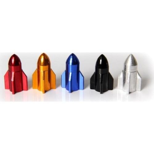5Pcs American Air Nozzle Cap Aluminum Alloy Rocket Shape Road Bicycle Motor Bike Car Tyre Wheel Rims Stem Air Valve Cap Hot