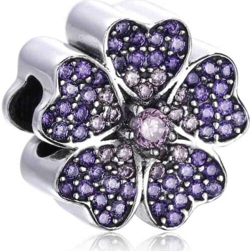 Ajax 925 Sterling Silver Flower Charms Beads Decoration For Bangles Bracelet Argent Women 2021 Trend Pulseras Mujer