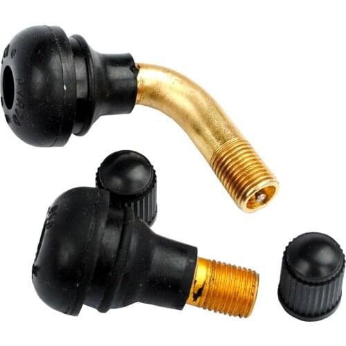 2PCS-Tubeless tyre valve, elbow straight end motorcycle, ATV rubber nozzle through modified scooter sports car