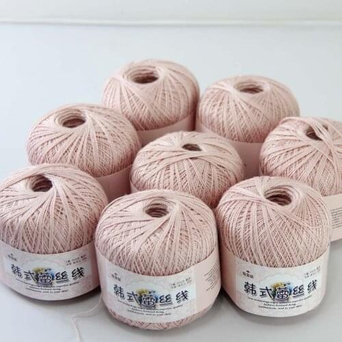 Free Shipping 8Balls X50g New Soft Hand Knitting High Quality 100% Cotton Crocheted Yarn Pale Pink 16108