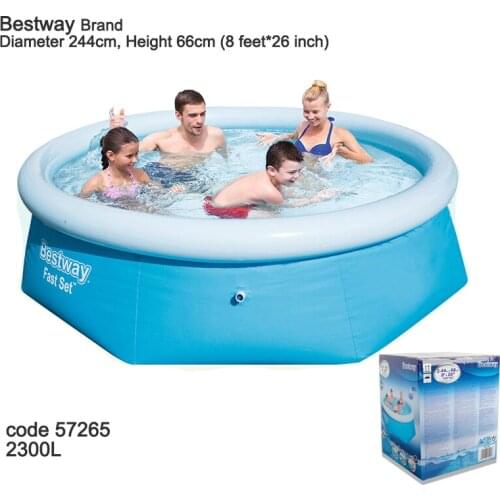 BESTWAY 244cm *66cm blue AGP above ground swimming pool family pool inflatable pool for adults kids child aqua summer water