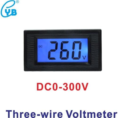 Digital Voltmeter DC 3.5V to 30V Digital Voltmeter Voltage Panel Meter for Motorcycle Car E-bike DC 0-300V LCD with Blue Backlit