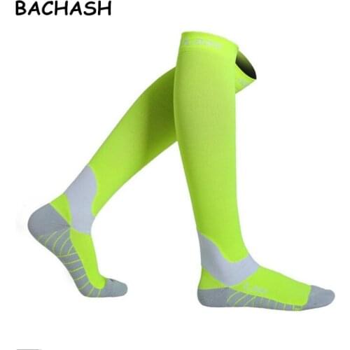 BACHASH 30-40 mmHg Compression Stock For Outside Solid Fashion Men Women Black Riding Color Long Socks Size 34-44 Christmas Gift