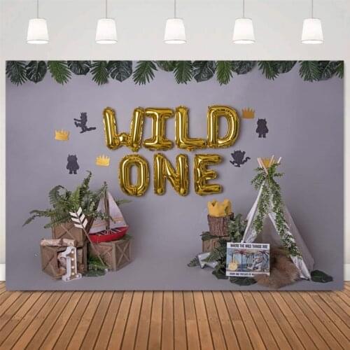 Photography Backdrops 1st Birthday Jungle Safari Wild ONE Photo Background Baby Shower Cake Smash Decorations Studio Props 5487