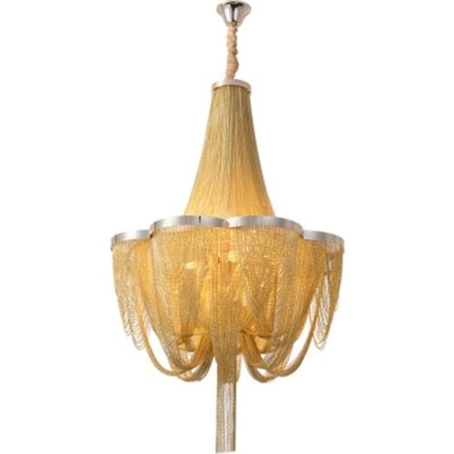 French Empire Chandelier Post Chain Aluminum Suspension Light Hanging Drop Lustre for Living room Hotel Project Lights