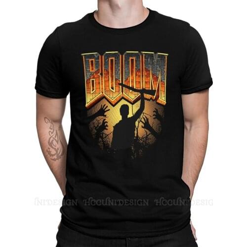 High Quality Men Doom Slayer Shooting Games TShirt This Is My Boomstick Pure Cotton Shirt Tees Harajuku For Adult Oversize