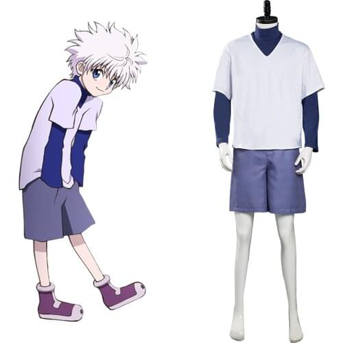 Hunter X Hunter Cosplay Killua Zoldyck Cosplay Costume Top Shorts Outfits Halloween Carnival Suit
