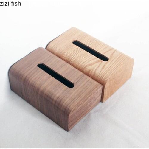 Lightweight Wood Tissue Box Dinner Table Paper Towel Organizer Restaurant Hotel Use Minimalist Tissue Boxes Home Decoration