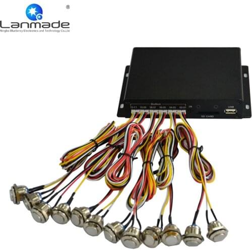 MPC1005-12 12pcs push button OEM/ODM digital panel meter coffee shop smart box media player 12v flash video player UVD