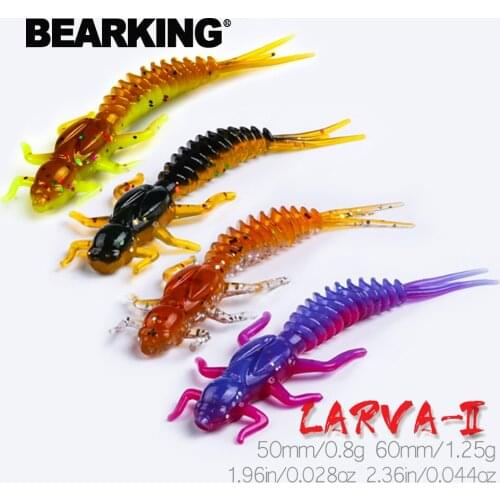 BEARKING combination set new larva soft bait 50mm 60mm fishing bait silicone bass plastic Minnow Swimbait Jigging bait worm