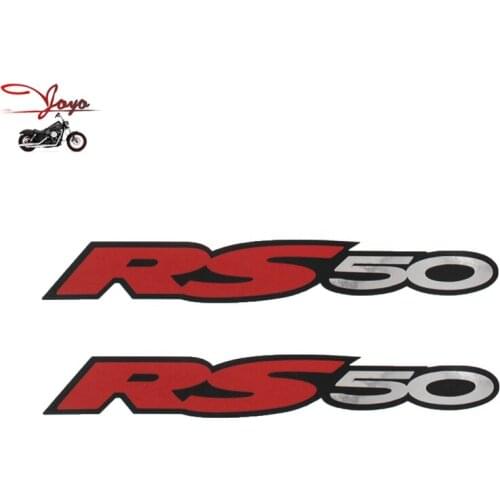 Motorcycle Fuel Tank Decal Sticker Gas Tank Decals Refit For Aprilia RS50 Small x 2 Chrome Red Black 18cm