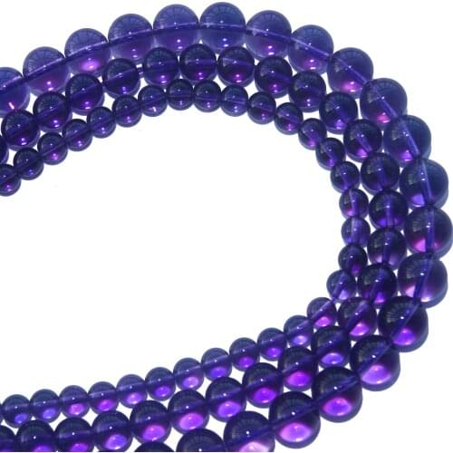 Natural Stone Clear PiezoQuartzs Amethysts Crystal Beads 6 8 10 MM Pick Size For Jewelry Making Diy Bracelet Necklace Material
