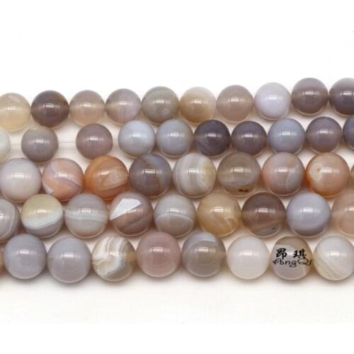 Natural Stone Gray Strip Agates Round Loose Beads 6 8 10 12mm Pick Size Beads For Jewelry Making DIY Bracelets Necklace 15inches