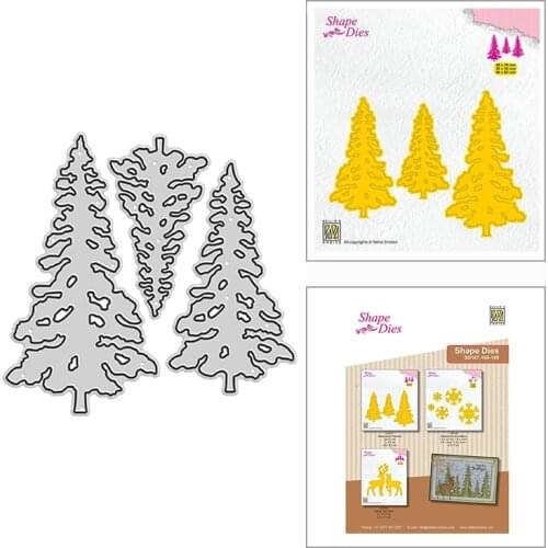 2021 New Christmas Pine Trees Metal Cutting Dies for DIY Scrapbooking Decoration and Card Making Paper Craft Embossing No Stamps