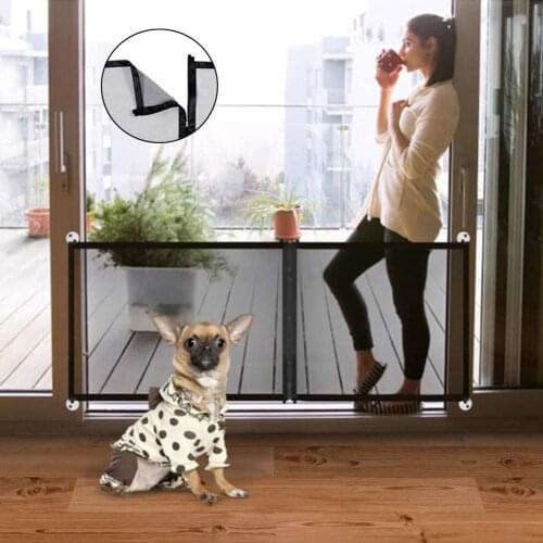 Pet Barrier Fences 3 In 1 Folding Dog Guard Fence For Smooth Surfaces Pet Gate Breathable Mesh Dog Gate Pet Separation Guard