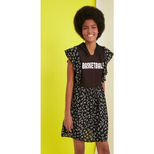 Trendyol Hooded Ruffle Detail Dress TWOSS21EL1177