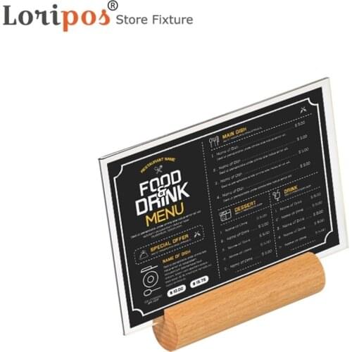 Table Menu Stand Poster Frame Fashion Creative Photo Frame Menu Holder Wooden Restaurant Acrylic Menu Tablet Stand Picture Stand