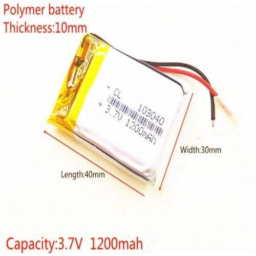 SD 3.7V,1200mAH,103040 PLIB; polymer lithium ion / Li-ion battery for GPS,mp3,mp4,mp5,dvd,bluetooth,model toy mobile bluetooth