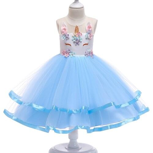 Girls Unicorn Party Dresses Sleeveless Unicorn Cartoon dress For Girls 3 4 5 6 7 8 Years Clothes Girls Party Dresses Vestidos