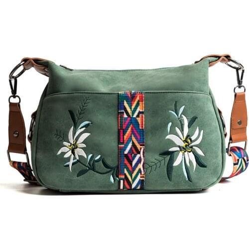 High Quality Abrasive Fabric Women Bag Fashion Embroidery Handbag Female Crossbody Bags Designer Multifunction Shoulder Bag Tote