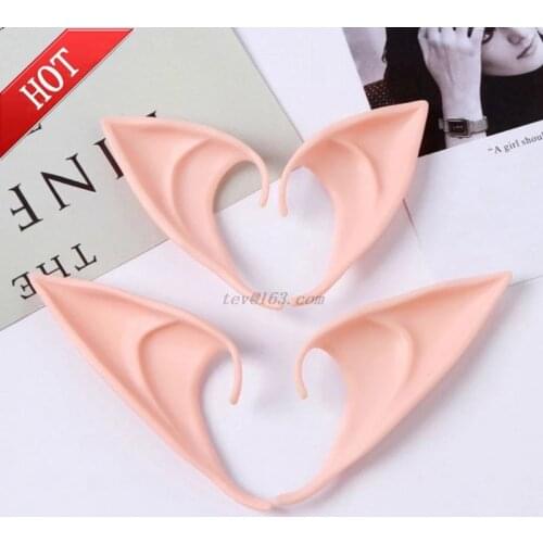 1Pair Christmas Angel Dress Up Elf Ears Fairy Cosplay Accessories Halloween Festive Party Latex Soft Harmless False Ears Props