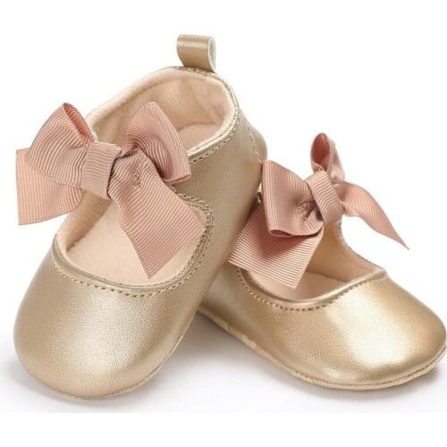 2020 Infant Toddler Baby Girls Shoes Soft PU Princess Shoes Bow Bandage Infant Prewalker Newborn Baby Shoes 0-18M