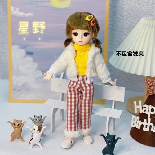 28CM BJD Doll Suit or Clothes 1/6 Doll 12inch Ball Jointed Dolls with Outfits Girls DIY Dress Up Toys for Kids Girls Gift