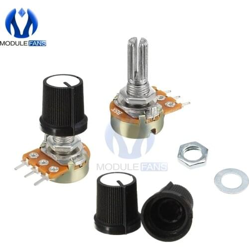 5PCS Potentiometer Resistor Linear Taper Rotary Potentiometer Cap Knob 1K 2K 5K 10K 20K 50K 100K 250K 500K 1M Ohm For Arduino