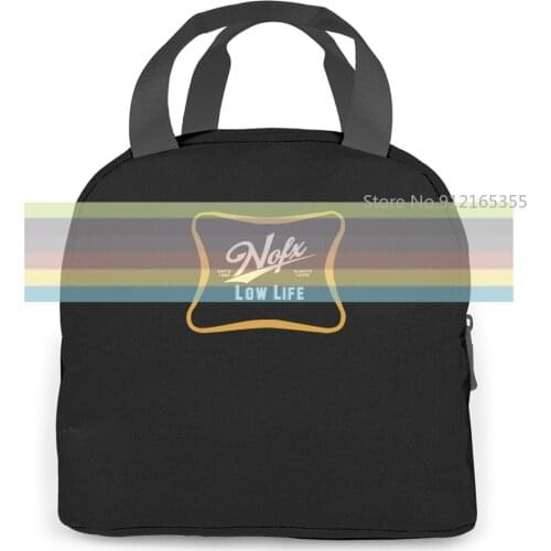 NOFX Golden Low Life Logo Brand Printed Cheap Crew Neck Cool women men Portable insulated lunch bag adult