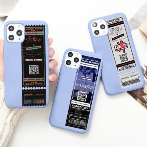 Stray Kids Air tickets Design Phone Case Candy Color Blue for iPhone 11 12 pro XS MAX 8 7 6 6S Plus X 5S SE 2020 XR
