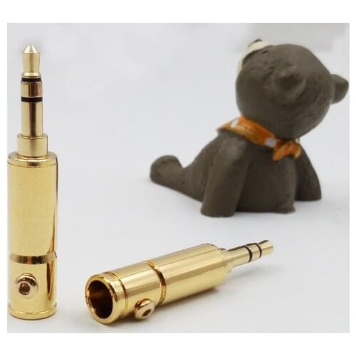 Pure copper Gold-plated 3.5mm headphone plug 3 pole 2pcs
