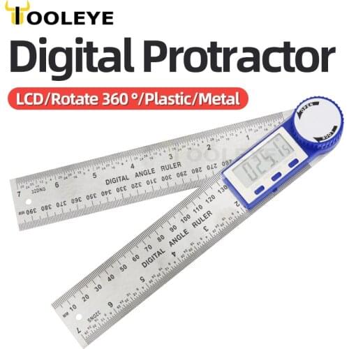Digital Protractor Digital Angle Ruler Metric Goniometer 360 Degree Stainless Steel Right Angle Protractor Measuring Tool 200mm