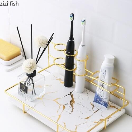 Toothbrush Holder Ceramic Multifunction Practical Bathroom Simple Toothpaste Stand Vertical Toothbrushs Holders Cosmetic Storage