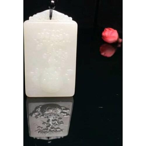 H33#Exquisite Hetian jade money tree pendant