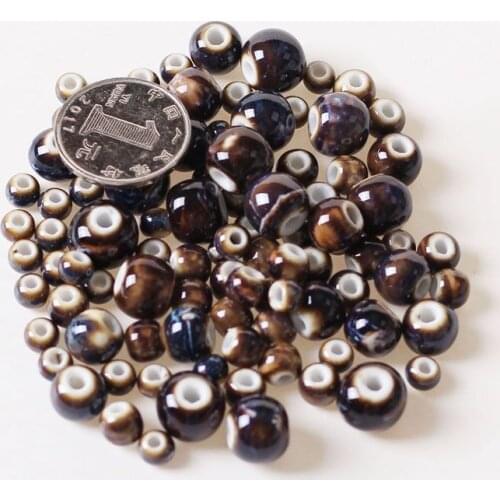 6-8-10mm Round Ceramic Beads DIY Loose Beads Handmade Porcelain Beads Jewelry Accessories Wholesale