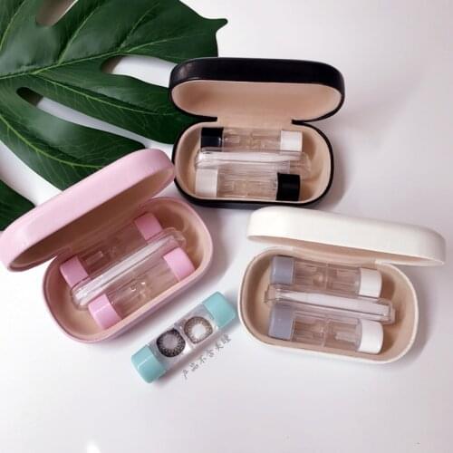Hot Cute Eye Contact Lens Case For Women Hard Box 2Pairs RGP Lenses Container Holder Eyewear Accessories
