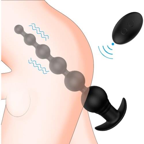 Male Prostate Massage USB Silicone Butt Plug Stimulator Wireless Remote Control Anal Bead Vibrators Sex Toy for Man Gay Women