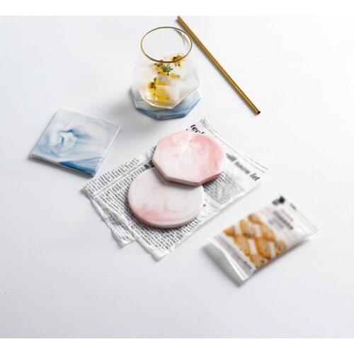 Marble Ceramic Coaster Drink Cup Coffee Pad Tea Mat Placemat Heat Insulation Dining Table Scald Proof Pad for Kitchen Desktop