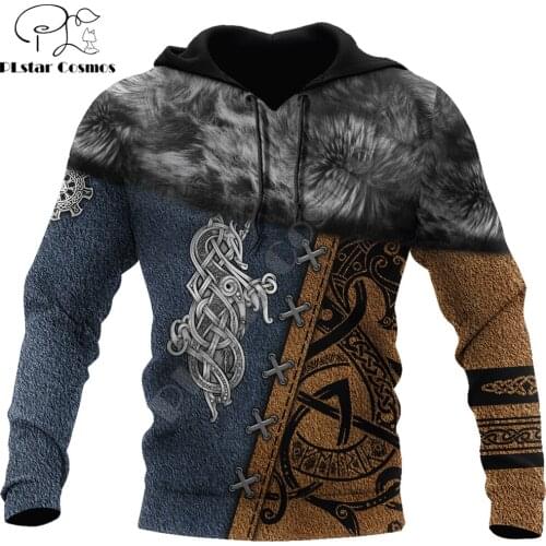 Viking Tattoo patterns 3D All Over Printed Mens autumn Hoodie Unisex Casual zipper hoodies Streetwear Jacket Tracksuits DK273