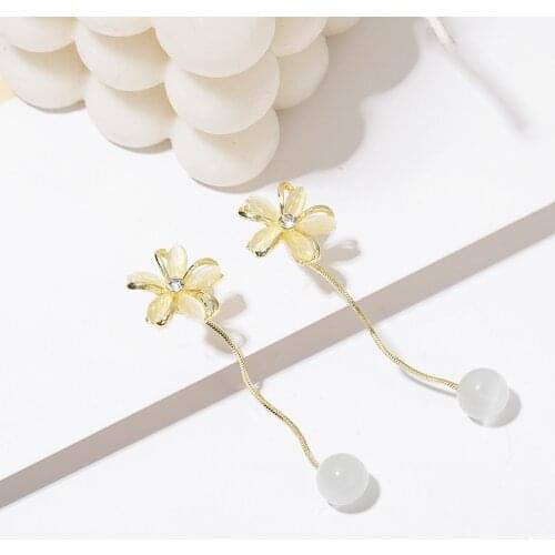 New Jewelry Flower Design Fashionable Atmosphere Long Womens Earrings Kolczyki Earrings For Women