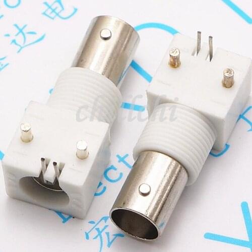Bulk sale BNC white glue bending socket BNC circuit board socket head Q9