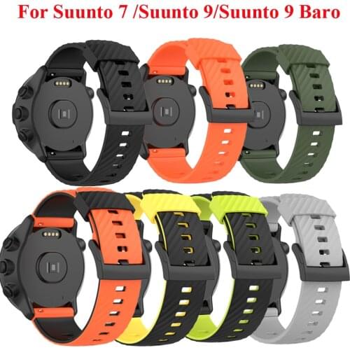 24MM Soft Silicone Sports Watchband Strap For Suunto Spartan Sport Wrist HR/For Suunto 7/9/Baro Watch Replacement Bracelet Belt