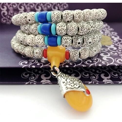 Handmade 108 Buddha Rosary Beads Pendant Bracelet Star Moon Bodhi Sweater Multilayer Rosary Chain Strand Bracelets Jewellery