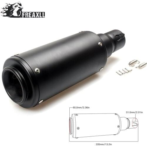 Universal 36-51MM Motorcycle Exhaust Pipe With Muffler Moto Bike Pot Escape For Kawasaki Ninja 636 Z 800 YAMAHA MT09 1000 SX